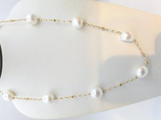 Cadena Oro 18k Perlas Naturales