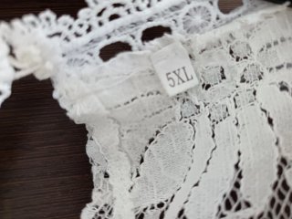 Blusa blanca de encaje talla 5XL romántica