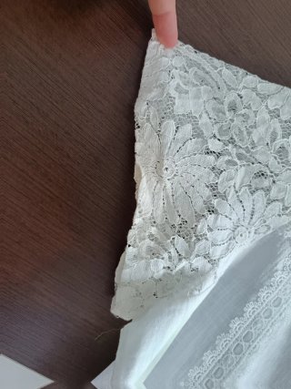 Blusa blanca de encaje talla 5XL romántica