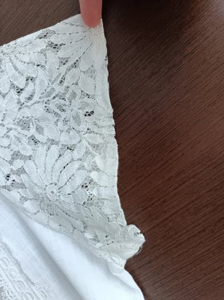 Blusa blanca de encaje talla 5XL romántica