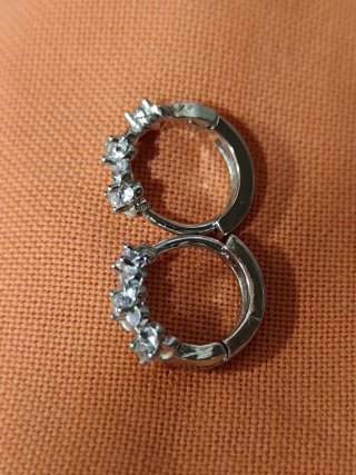 Pendientes Aro Plata S925 Flores Circonitas