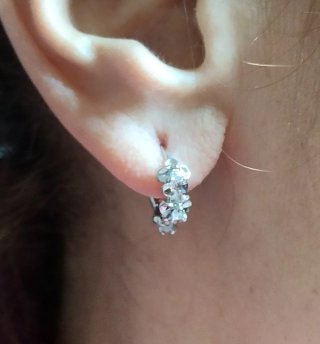 Pendientes Aro Plata S925 Flores Circonitas