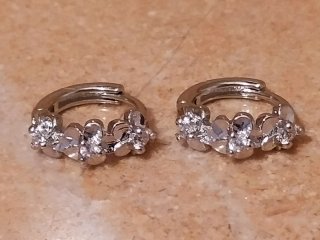 Pendientes Aro Plata S925 Flores Circonitas