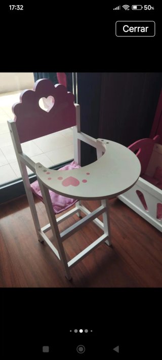 Juego Cuna y Silla Comedor Muñecas