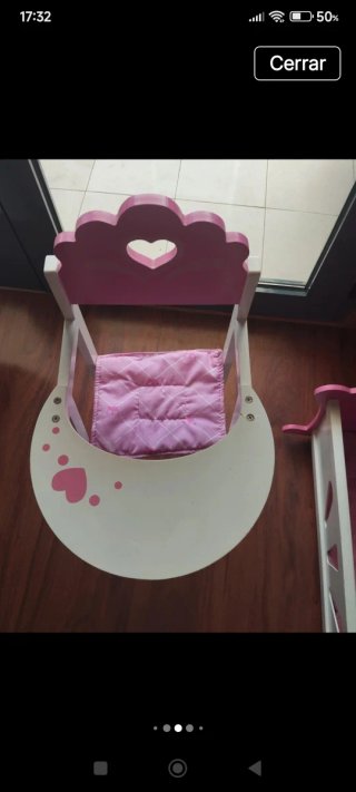 Juego Cuna y Silla Comedor Muñecas