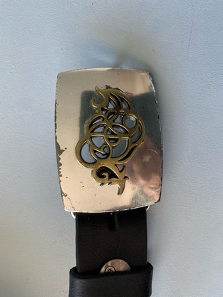 Cinturón Mujer 100 cm Negro con Hebilla Plateada