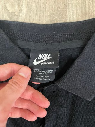 Polo Nike Y2K Negro Manga