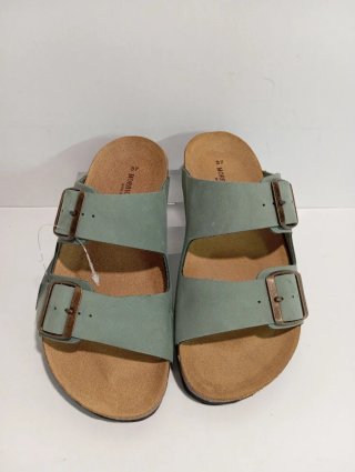 Ciabatte donna vera pelle nabuk verde 37