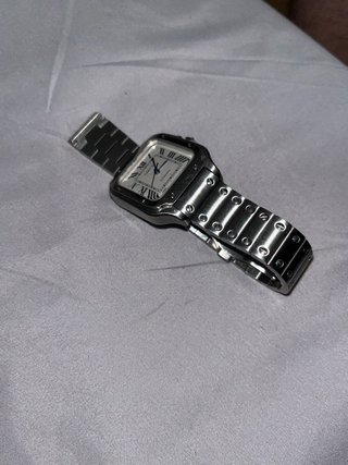 Reloj Cartier Santos Plata y Blanco