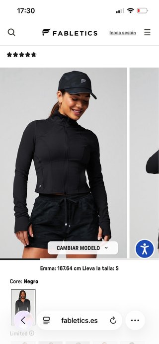 Chaqueta cropped Fabletics negra