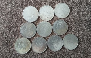 Lote 10 monedas 2000 pesetas plata