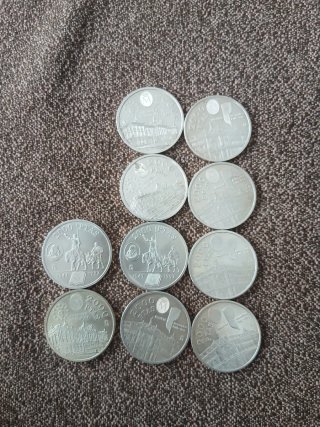 Lote 10 monedas 2000 pesetas plata