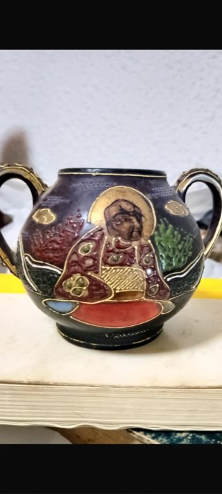 Azucarero antiguo japonés decorado