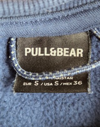 Sudadera Pull&Bear Azul Marino Bordada Talla S