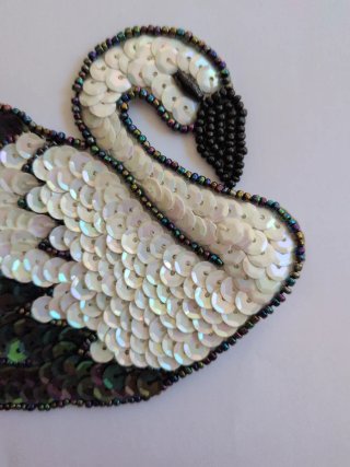 Parche Cisne Lentejuelas Vintage