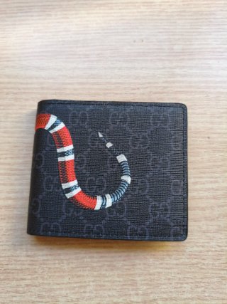Billetera GG Serpiente Negra Roja
