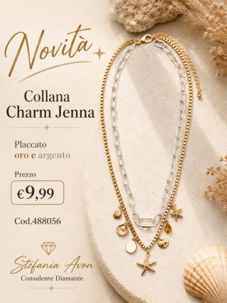 Collana Charm Jenna Stefania Avon Oro Argento