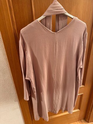 Chaqueta rosa suave con cinturón