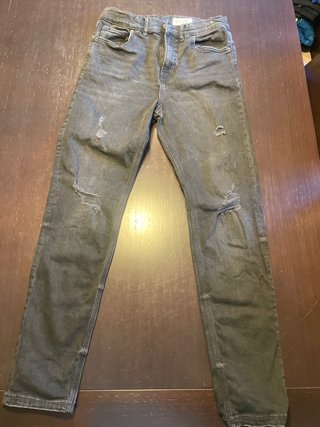 Pantalones Vaqueros Negros Largos Rotos