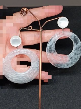 Pendientes aro blancos nacarados