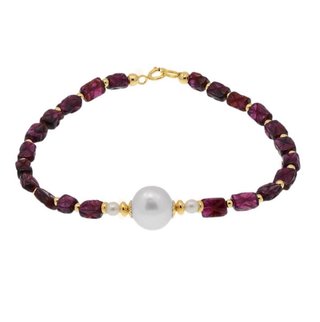 Pulsera Oro 18K Perla Akoya y Turmalinas