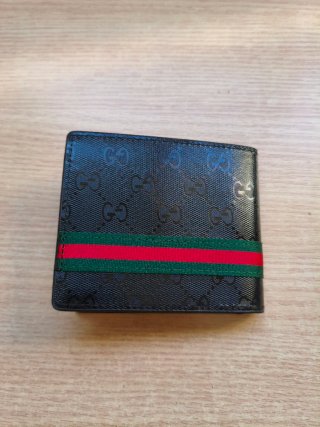 Cartera GG Negra con Raya Verde y Roja