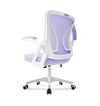 Silla de escritorio ergonómica morada y blanca