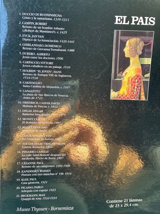 Lote 17 Láminas Arte Museo Thyssen Carpeta El Pais