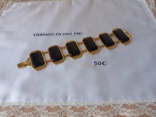 Pulsera de Onix y Chapado      60% dto