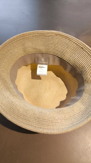 Sombrero de paja beige mujer