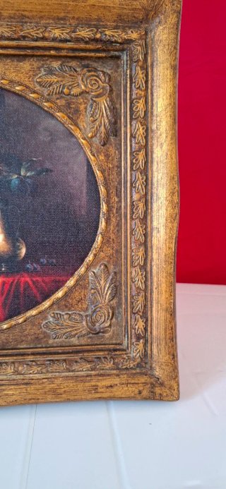 Quadro Vintage Cornice Dorata Lavorata 35x30