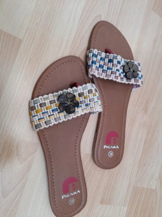 Sandalias PICARA rafia multicolor T.38
