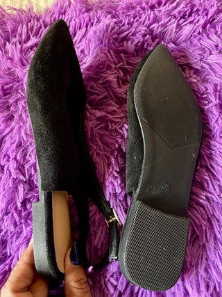 Zapatos destalonados Ante negro talla 38