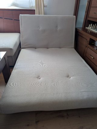 Sofá Cama Beige Tela