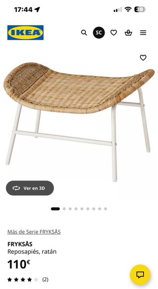 Set di mobili Rattan Ikea: 2 poltrone + poggiapiedi