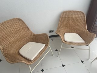 Set di mobili Rattan Ikea: 2 poltrone + poggiapiedi