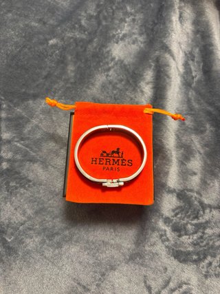 Bracciale Hermes H Nero e Argento