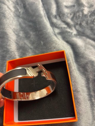 Bracciale Hermes H Nero e Argento