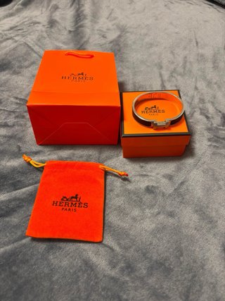 Bracciale Hermes H Nero e Argento