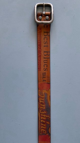 Cinturón de cuero mujer marrón 100 cm