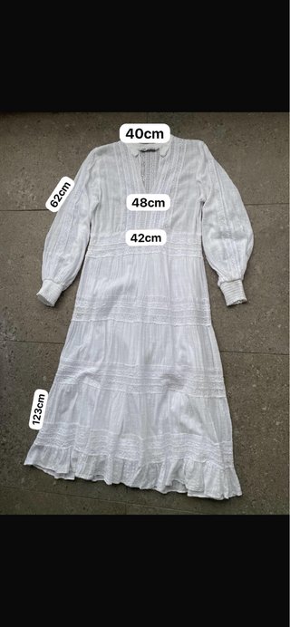 Vestido blanco algodón ibicenco T.S  Impecable