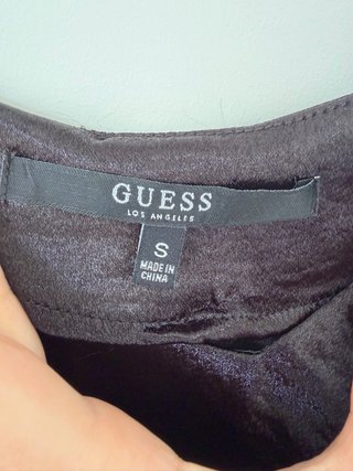 Vestido Guess Negro Satinado Talla S