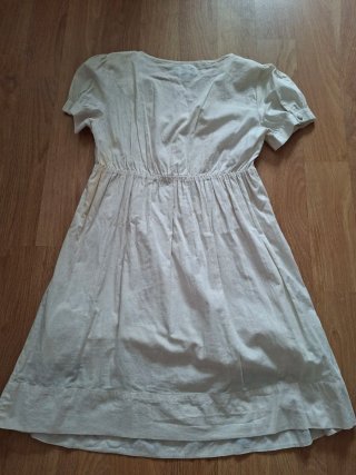 Vestido Blanco Bordado Azul