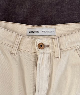 Pantalón cargo beige blanco militar