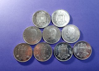 9 Monedas de 100 Pesetas. Antiguas 1975*76