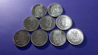 9 Monedas de 100 Pesetas. Antiguas 1975*76