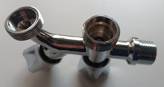 Grifo doble salida metal