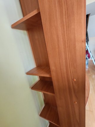 Mueble de salón madera y cristal