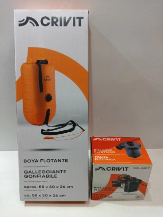 Lote Boya Flotante y Bomba Inflador Crivit