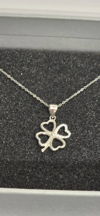 Colgante Lotus Silver Trébol Corazones